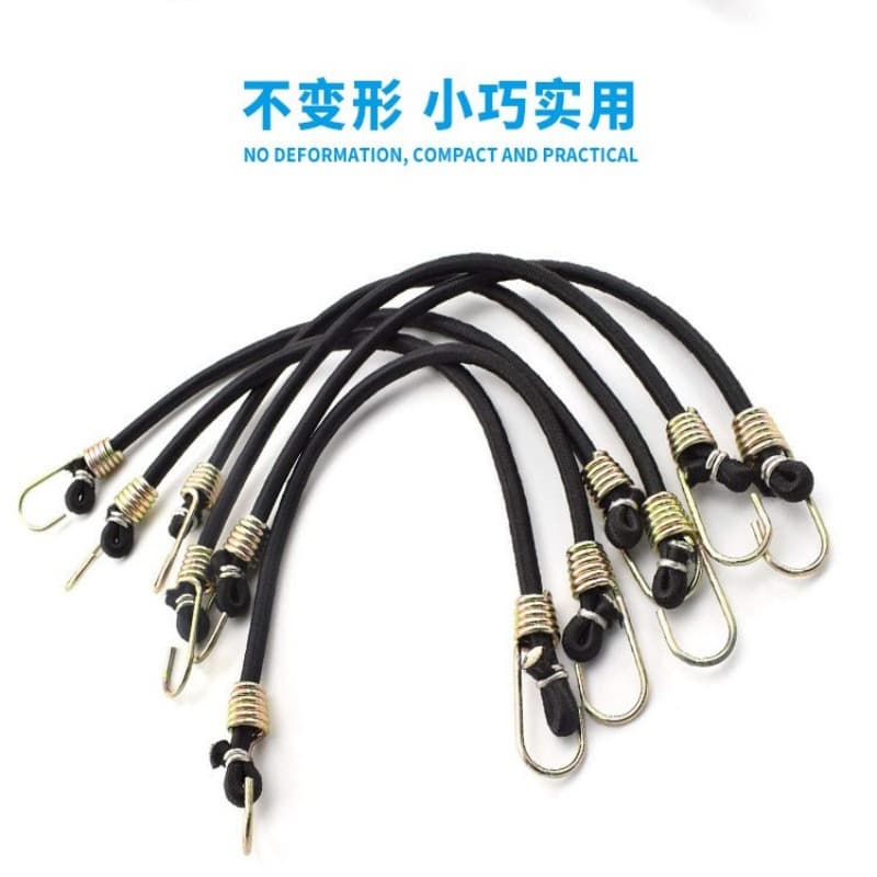 Cross-border 25cm Latex Multi-functional Mini Rope Fixed Elastic Bands Small Ties Bungee Cords with Metal Hooks for Vehicles