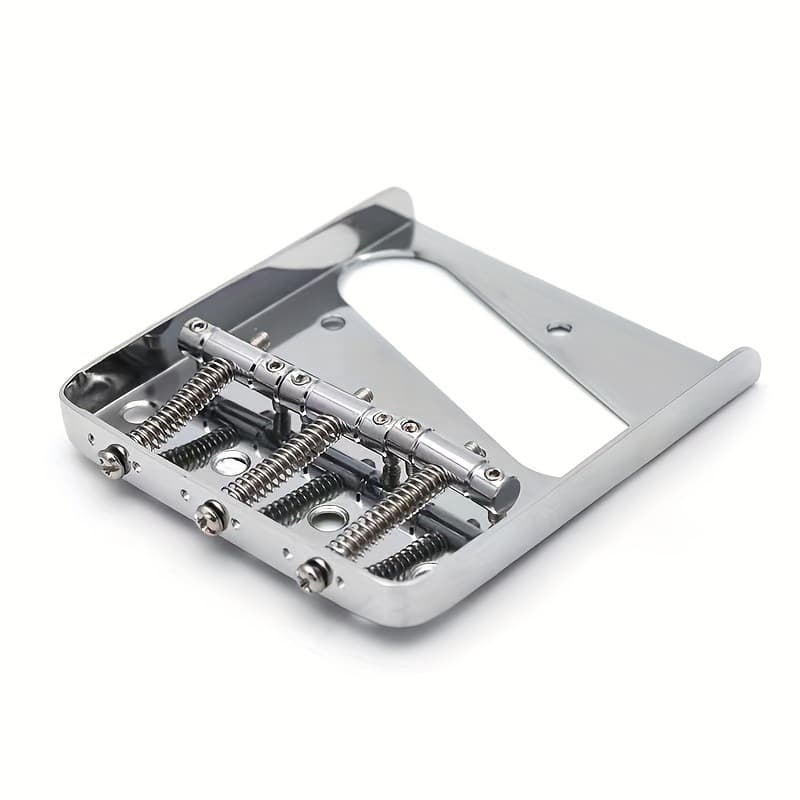 Electric Guitar Fixed Bridge 3-String Saddle Bridge with Compensated Brass String Saddles Electric Guitar Tailpiece Guitar Parts