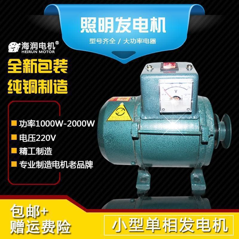 Belt-driven 220V Diesel Engine Lighting Generator 1000W Small Engine for Home Use, Pure Copper Wire Gasoline Engine