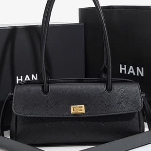 Chanel-style 26s Underarm Bag, Top-Layer Cowhide, Yoona Same-Style Baguette Bag, Long Handle Bowling Bag, Quilted Tote Bag