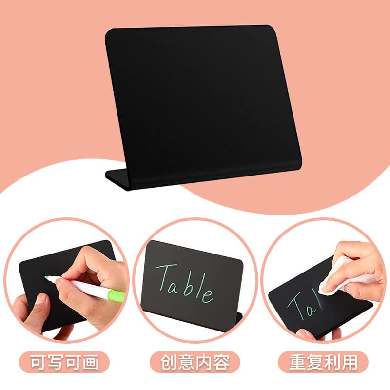 Mini Small Blackboard Plastic Party Desktop Display Stand Home L-shaped Desktop Sign Erasable Price Label