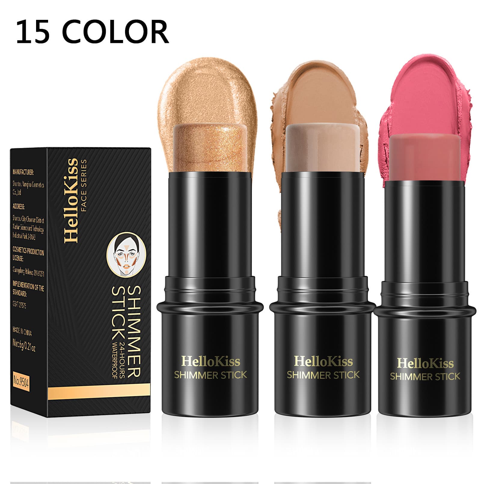 HelloKiss Highlight Contour Stick Eyeshadow Brightening Primer Pearlescent Under-Eye Bulge Blush Contour Stick Bronzer