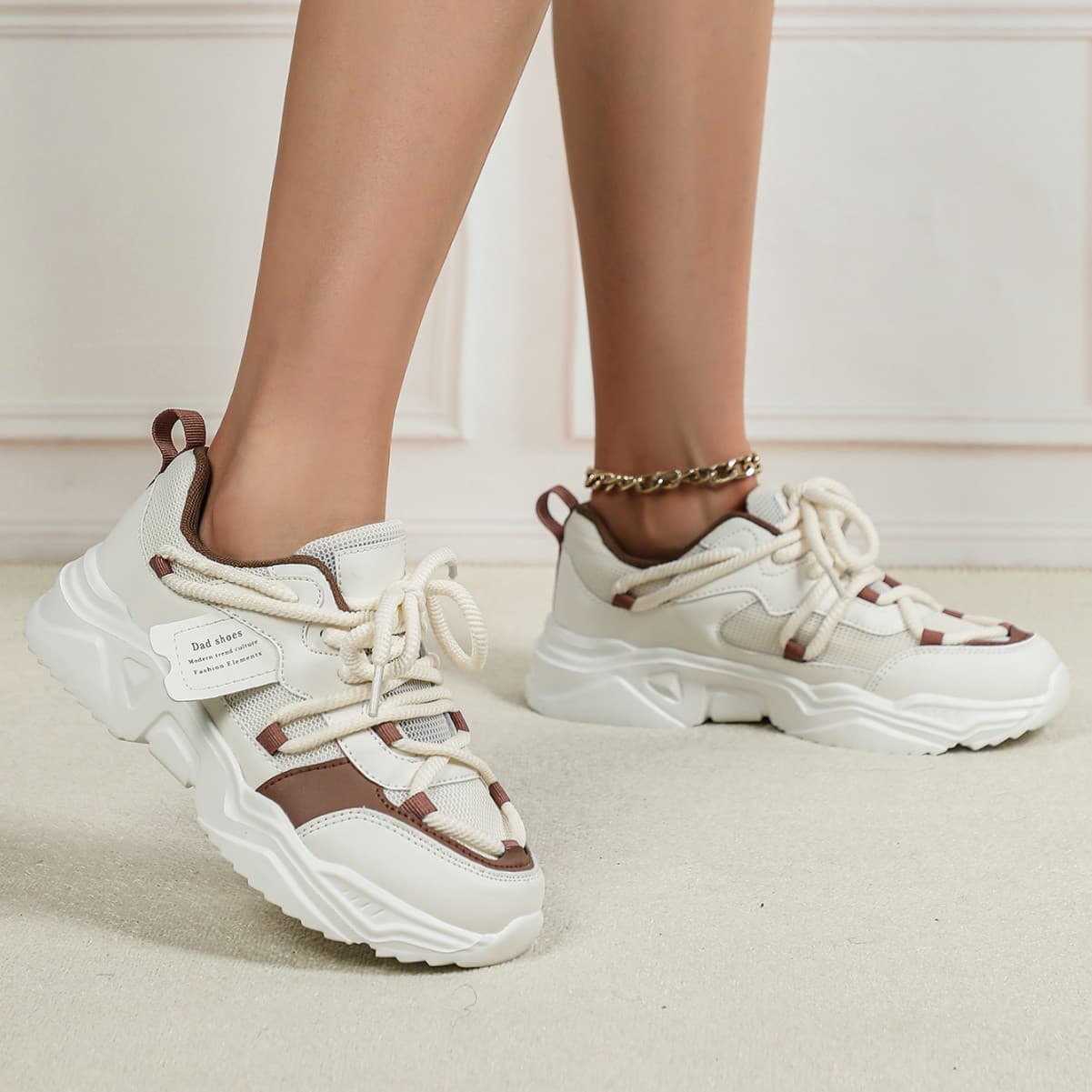 Jinjiang Shoes 2026 New Trending Cross-Border Hot Selling Chunky Dad Shoes Casual Versatile Spring Summer Mesh Breathable Athletic Women's Shoes