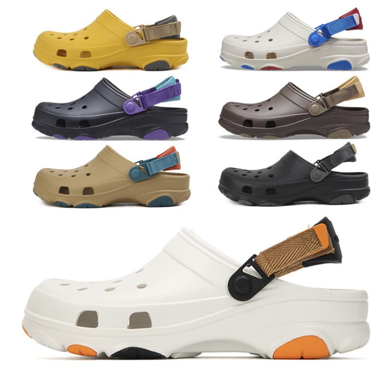 Cross Classic Trill Hole Clogs Men's Outdoor Beach Shoes Toe-Covered Cloud-Like Comfort Lightweight Non-Slip Sandals Thick Sole