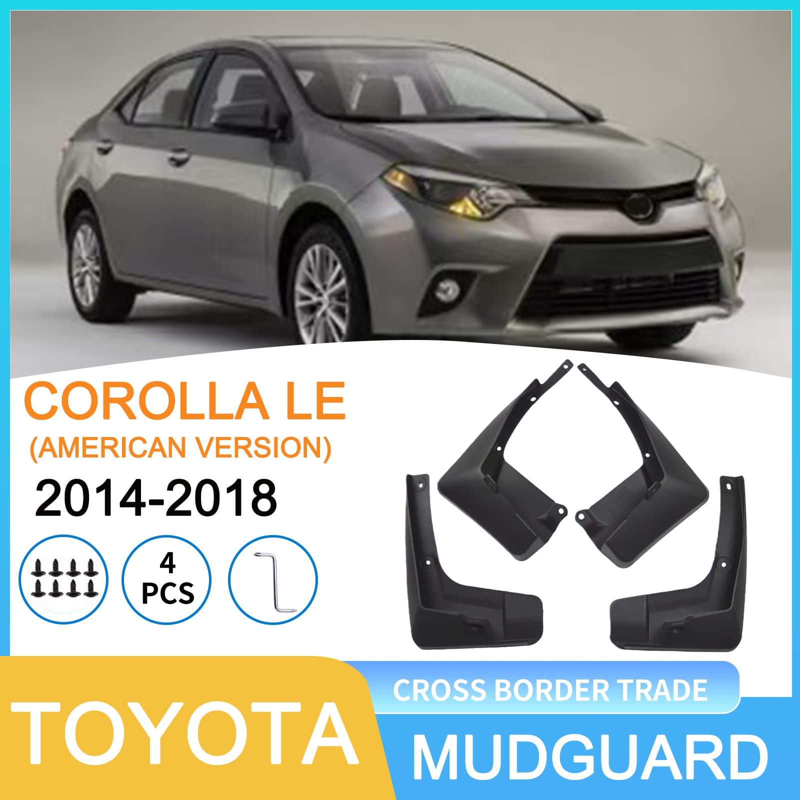 Fender Mud Flaps for Toyota Corolla LE US Version 14-18 Cross-Border Trade Auto Tire Splash Guards Drop Shipping