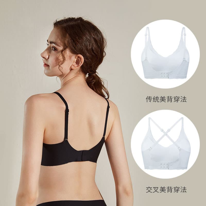Bras Detachable Cup Same Style Size-Free Back Buckle Bra Women Seamless High Elasticity Lightweight Push-Up Bra Factory Price