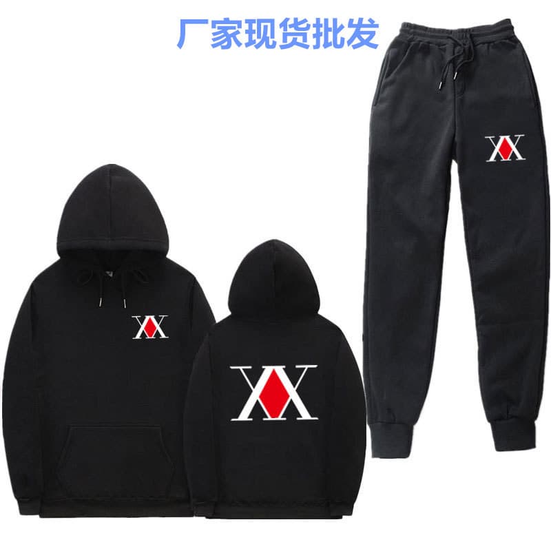 European and American Autumn/Winter Japanese Anime Hunter x Hunter Men's and Women's Fleece Hoodie Set