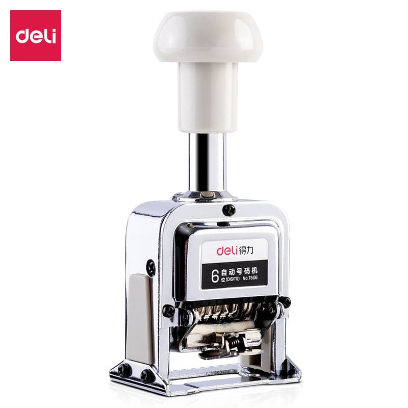Deli 7506 Automatic Numbering Machine, Office Document Automatic Numbering Coder, Digital Wheel Stamp Stationery