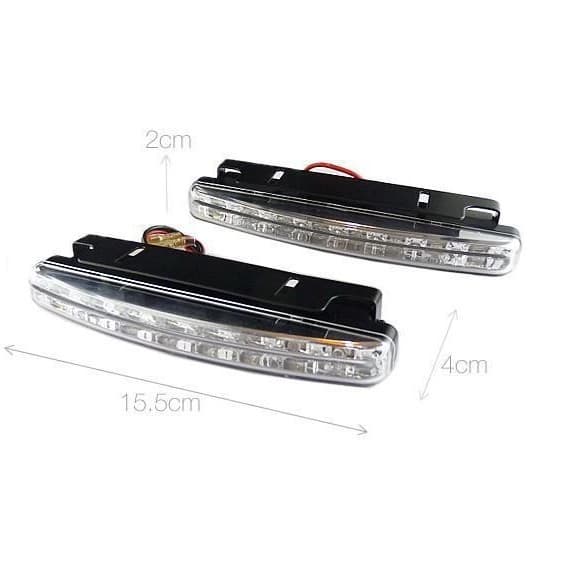 Factory Direct Grille Light 8 LED Daytime Running Light Universal Car High Power 8 LED DRL Daytime Running Lamp