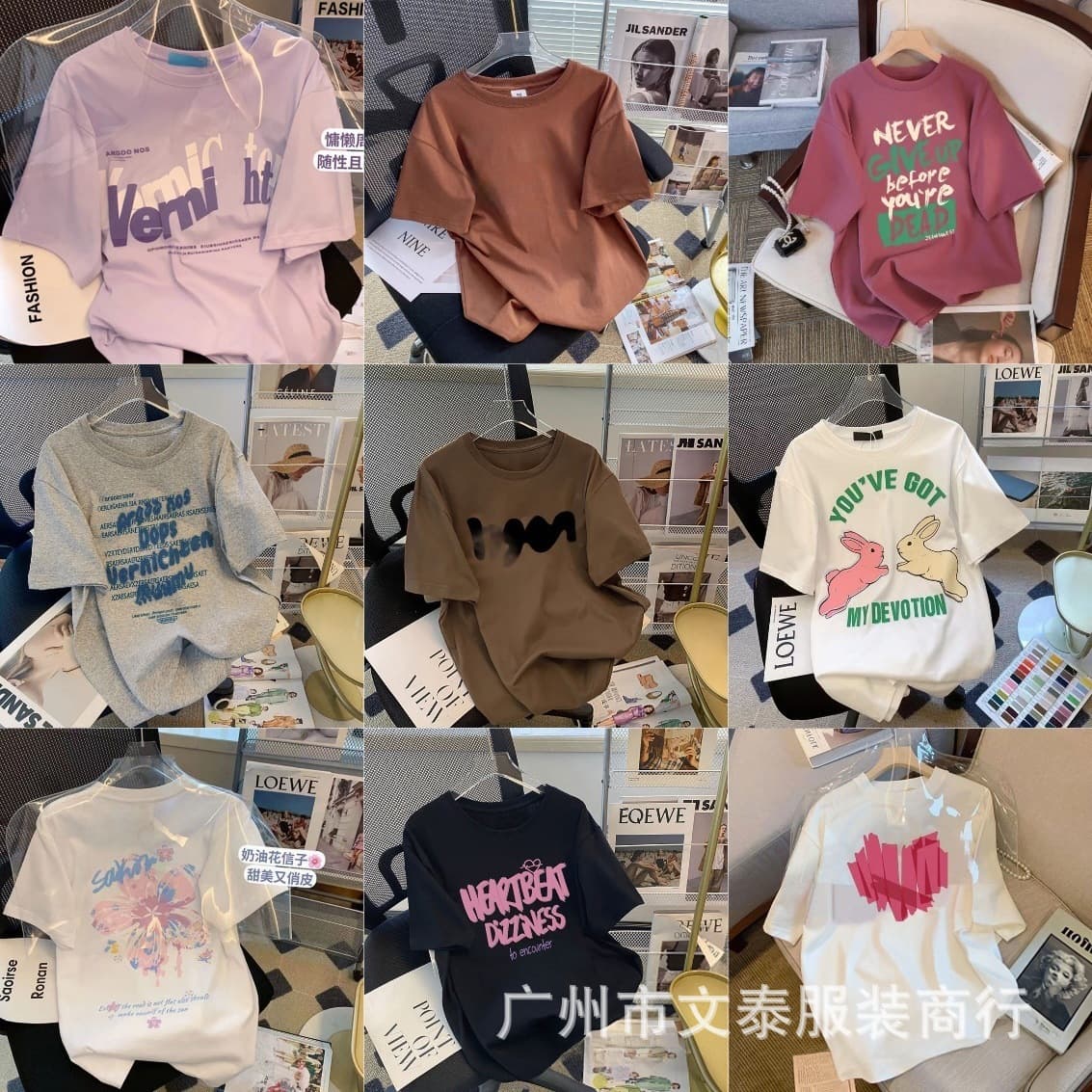 Guangzhou Women's Clothing Wholesale Street Vendor Factory Direct Plus Size Short Sleeve T-Shirt Source Summer New Women's Top Wholesale
