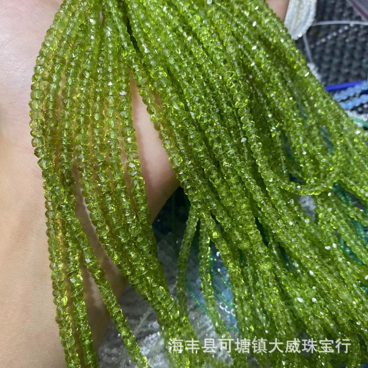 Natural peridot faceted necklace tower chain manufacturer wholesale crystal transparent and clean high quality peridot faceted chain