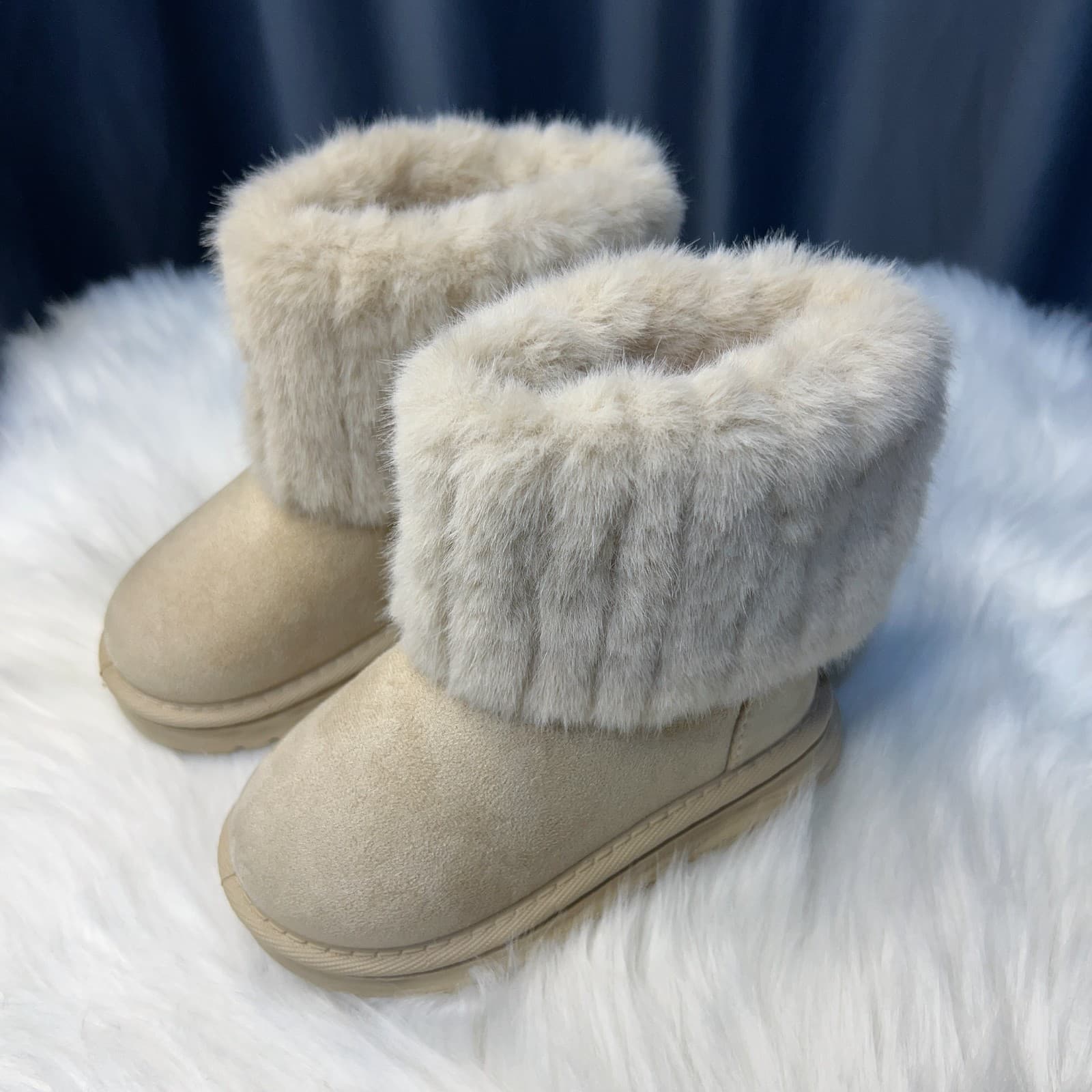 2024 Korean Style Warm Little Fragrance Children's Fashion Snow Boots Little Girl Princess Cotton Shoes Autumn Winter Kids Shoes
