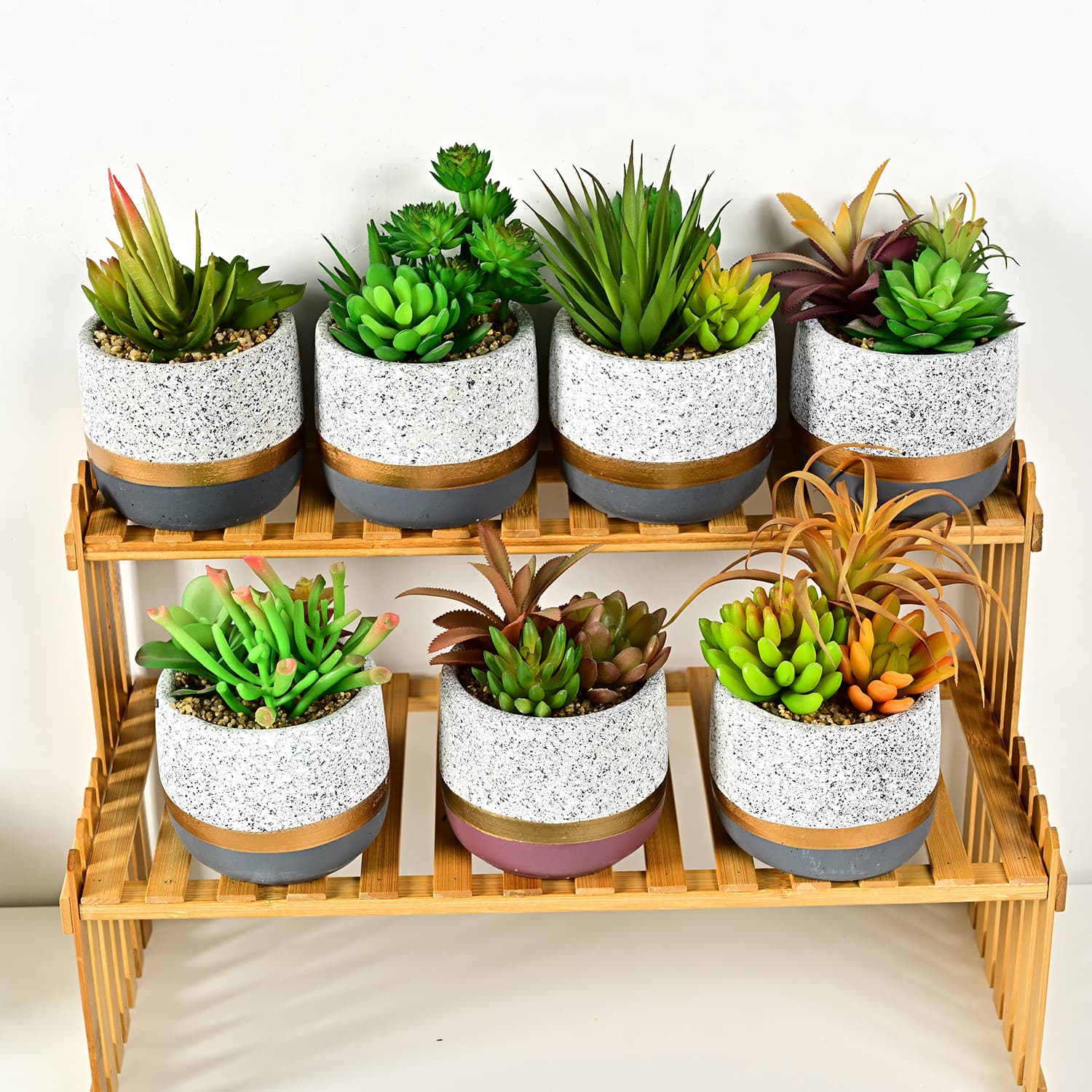 Amazon Artificial Succulent Plant Small Pot, Nordic Cement Mini Succulent Desktop Potted Plant Home Decoration Ornament