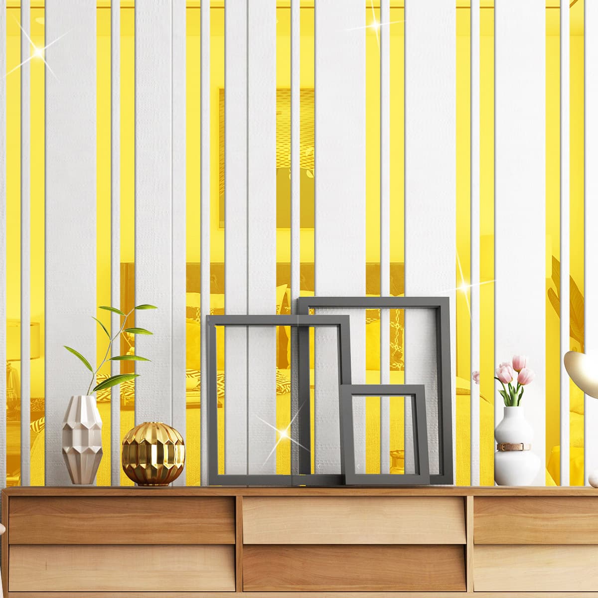 Custom Long Acrylic Mirror Wall Sticker, Fashionable DIY Art Home Decor, Waterproof and Wear-Resistant Mirror Sticker