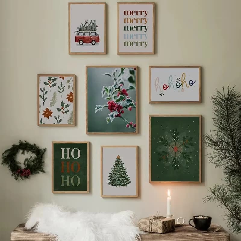 Temu Amazon TikTok Labeling Drop Shipping Warehouse Christmas Decoration Frameless Print Poster Living Room Bedroom