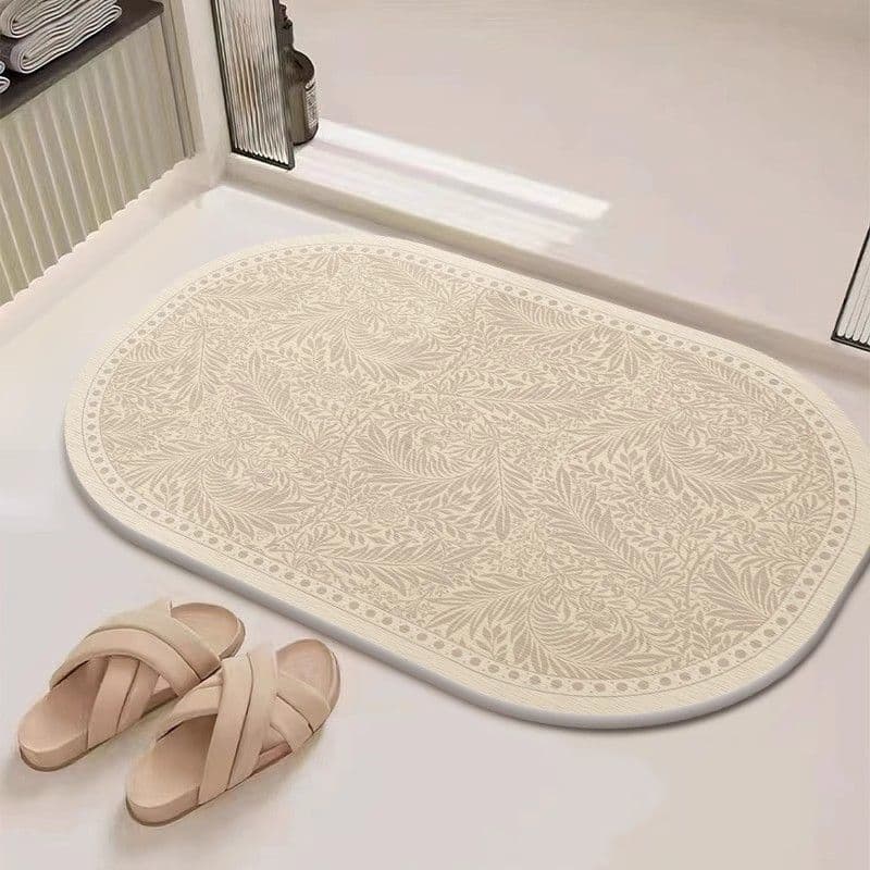 French High-end Diatomite Absorbent Quick-dry Bathroom Foot Mat Toilet Mat Bathroom Hard Diatomite Floor Mat