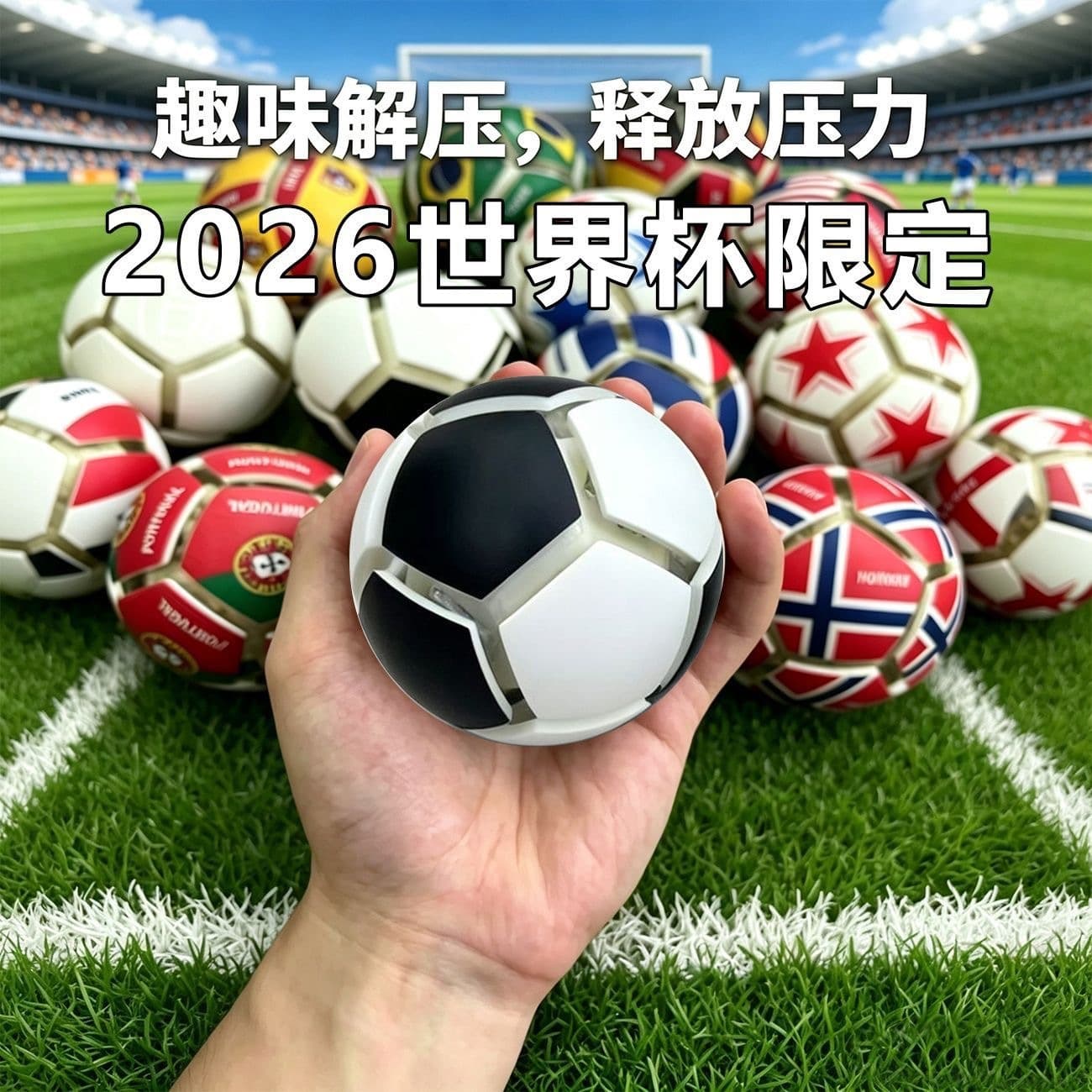 In Stock World Cup Soccer Stress Relief Button Keychain Fan Gift Squeeze Toy Stress Relief Gadget