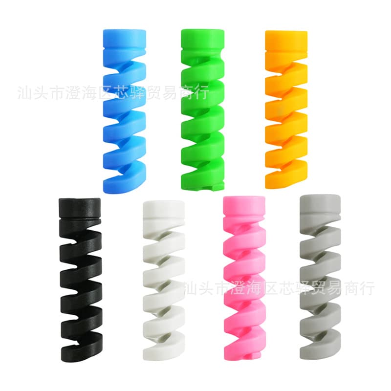 Cable Organizer Spiral Protector, Phone Charging Cable Colorful Protective Cover, Soft Rubber Anti-Break Cord Winder