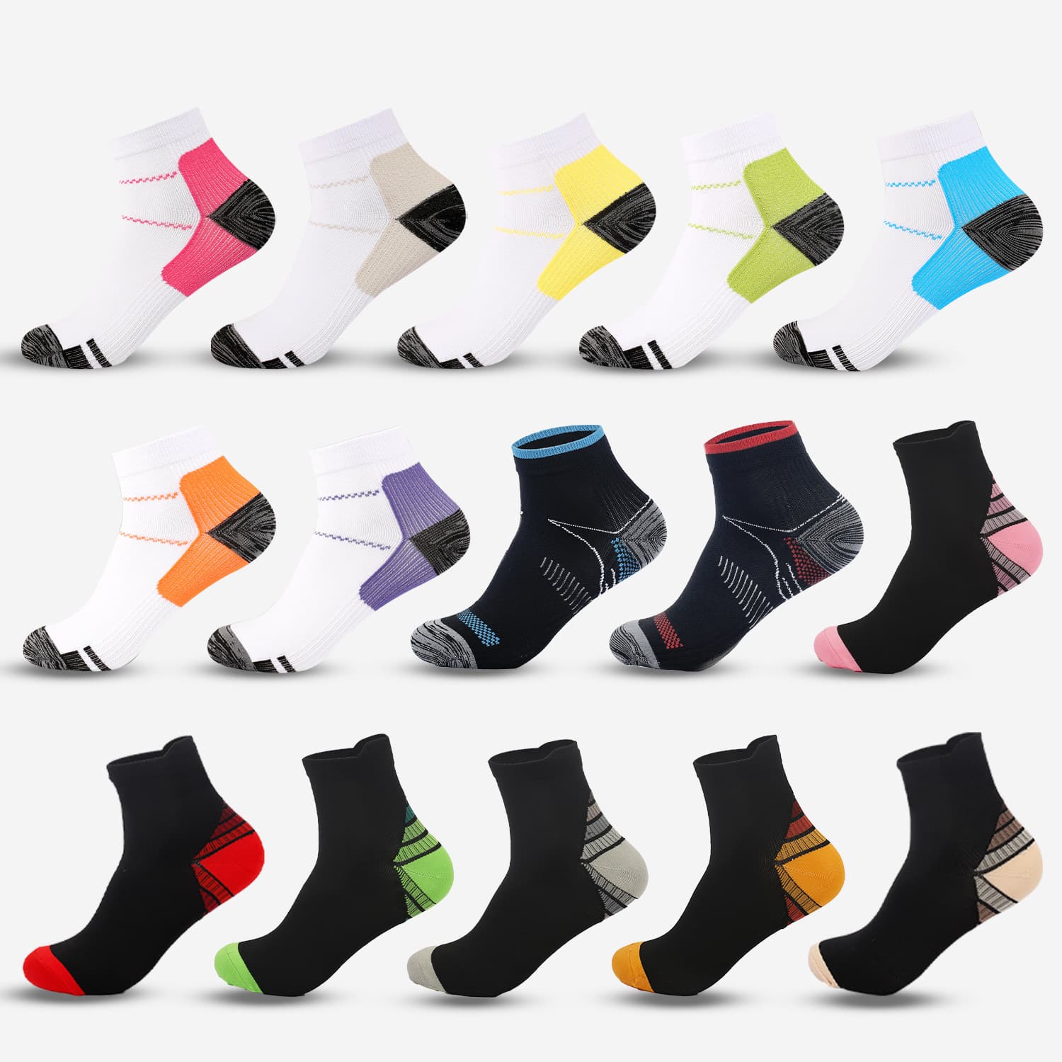 Amazon Compression Socks Men's Short Socks Outdoor Sports Running Badminton Elastic Compression Women's Pressure Socks Wholesale