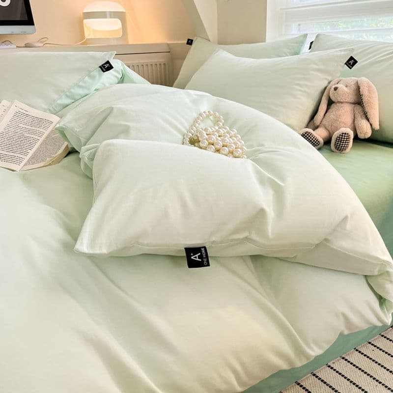 Class A 60-count Xinjiang long-staple pure cotton 4-piece bedding set, dormitory 3-piece set, solid color, 100% cotton duvet cover 4-piece set, free shipping
