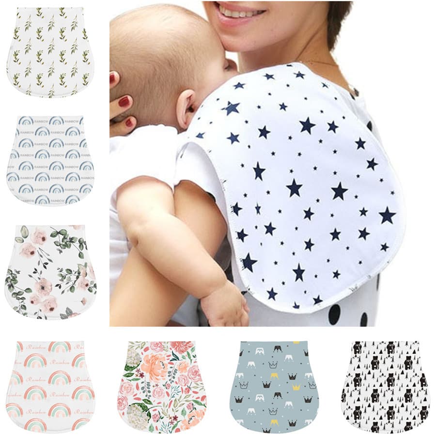Cross-border Factory Baby Burp Cloth 2-Layer Nursing Cloth Baby Burp Cloth 100% Cotton Newborn Pad