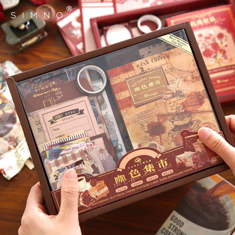 Xinmonuanji Full Series Retro Cute Ins-style Scrapbook Set, Student Stationery Gift