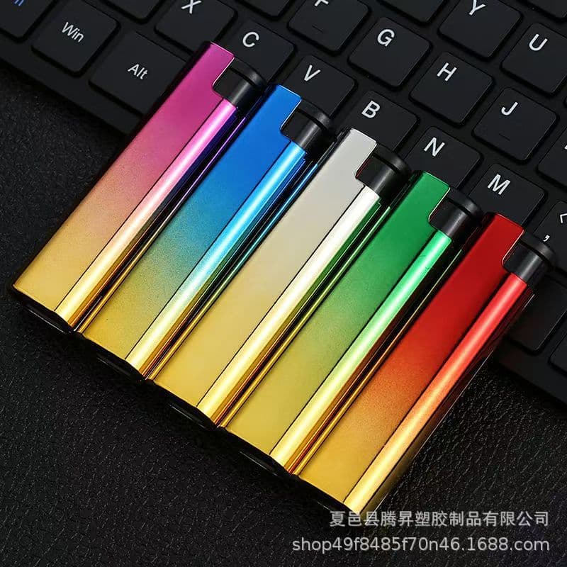 Wholesale plastic electronic flame lighters, disposable windproof lighters, transparent ordinary supermarket household factory direct shipping