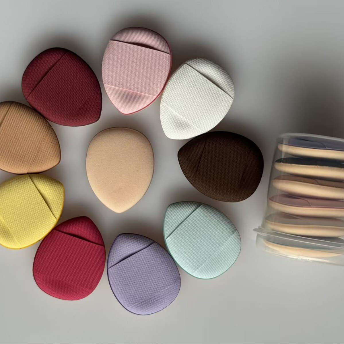Fingertip Makeup Sponge Leather Surface Concealer Partial Finger Sponge Water Drop Thumb Cushion Mini Wet and Dry Dual Use