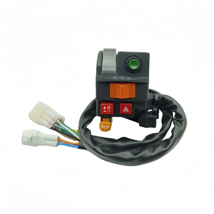 Motorcycle Modification Switch 22MM Handlebar Mount Kill Switch Horn Headlight Warning Light Dual Flash Switch Assembly