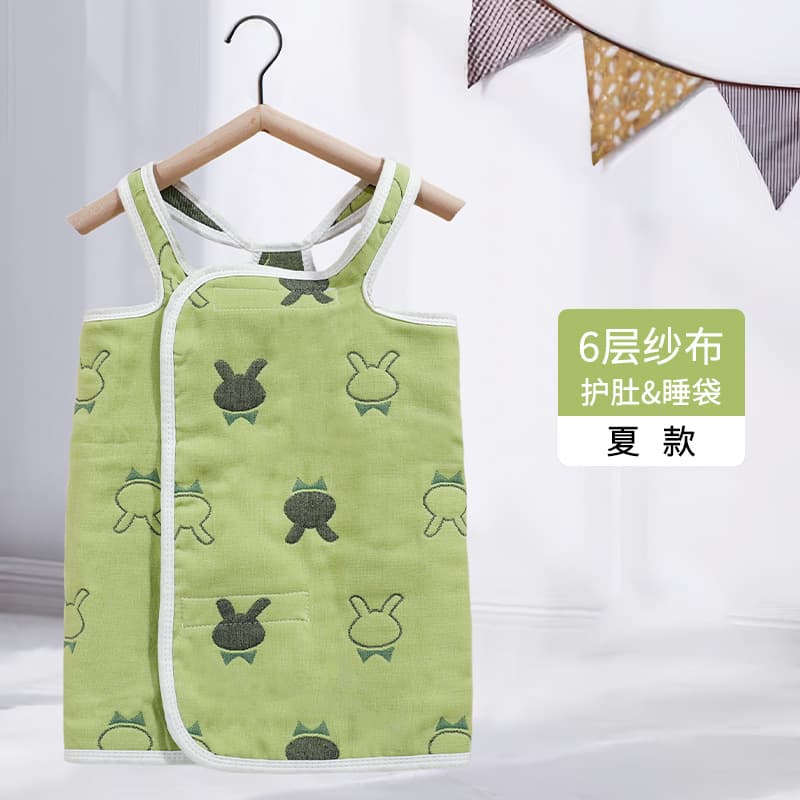 Baby Sleep Sack Spring Summer Thin Cotton Gauze Vest Style Kids Sleep Protector Anti-Kick Blanket