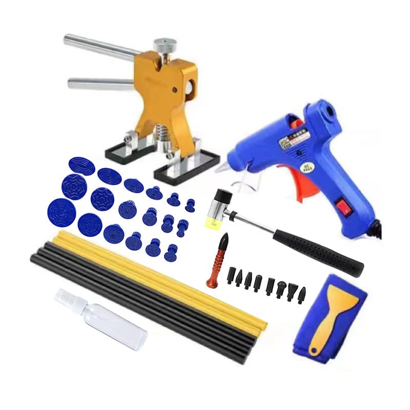 Car Body Panel Repair Tool Kit Bump Dents Hail Pit Repair Set Puller Device Automotive Damage Restoration Metalworking Tools