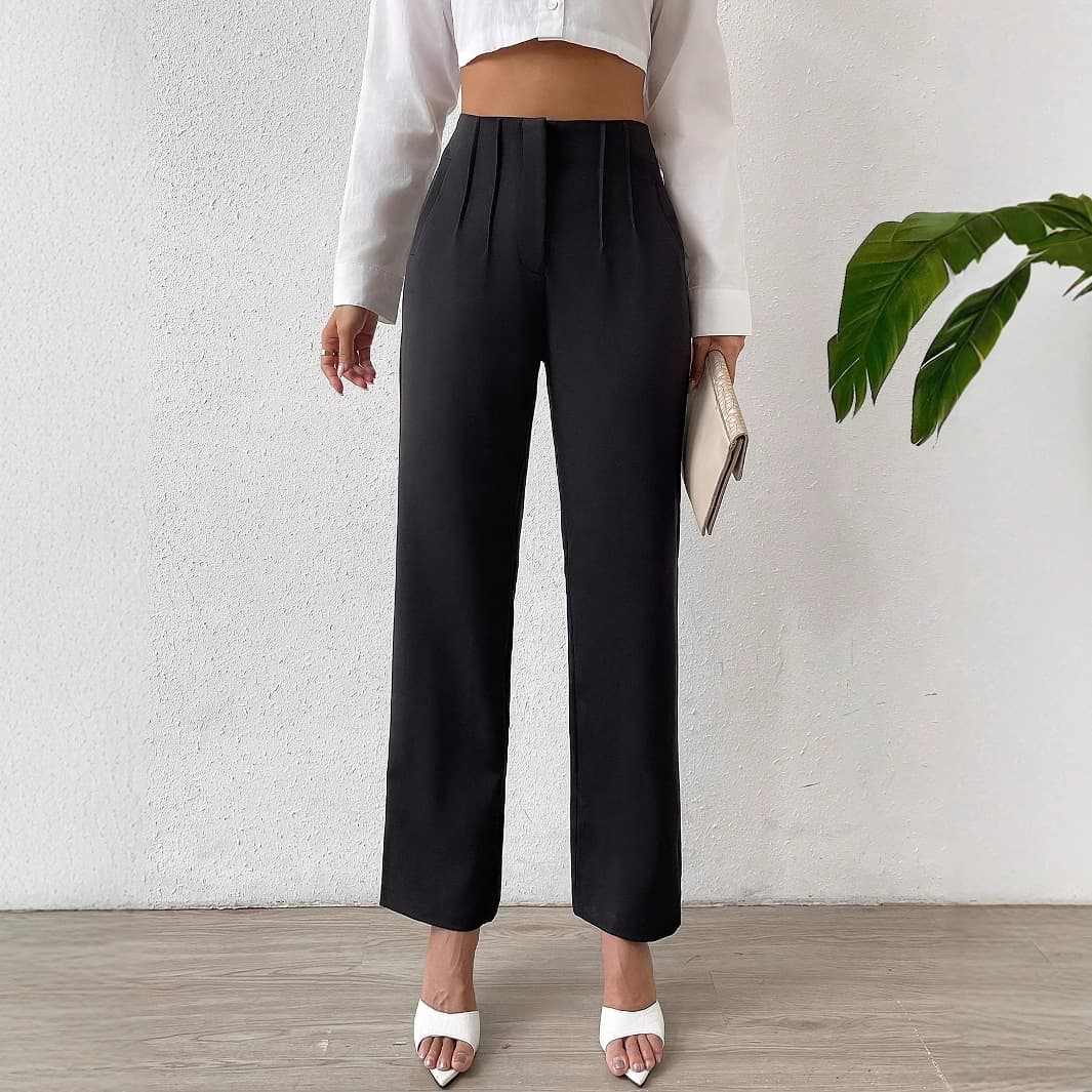 Amazon Cross-border Europe & US 2025 Summer New Fashion Elegant Loose Draping Slimming High-Waist Casual Wide-Leg Pants
