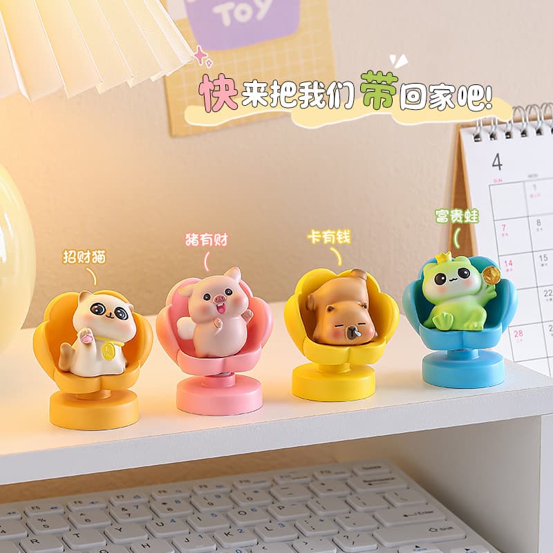Money Flower Healing Rotating Small Ornament Desktop Decoration Stress Relief Birthday Gift for Girls and Boys