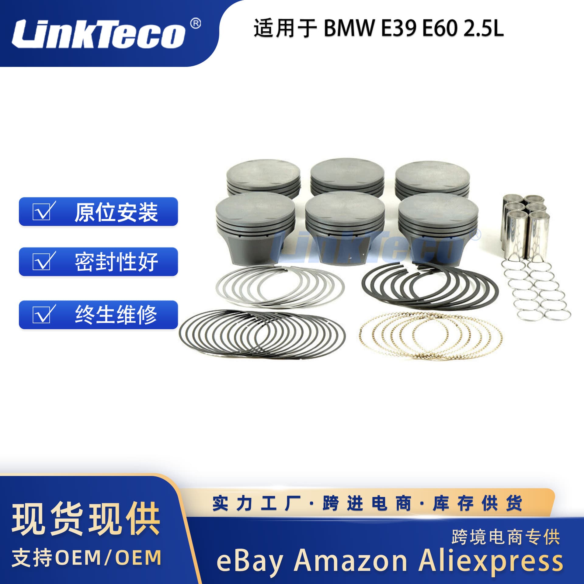 84mm Piston with Ring Set for BMW E39 E60 2.5L