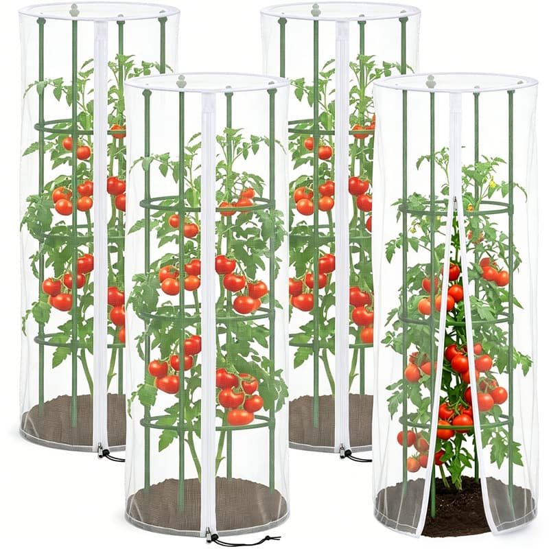 Amazon's new cross-border tomato cover, thickened plant insect-proof net cover with zipper, flower plant protection net, 60 mesh