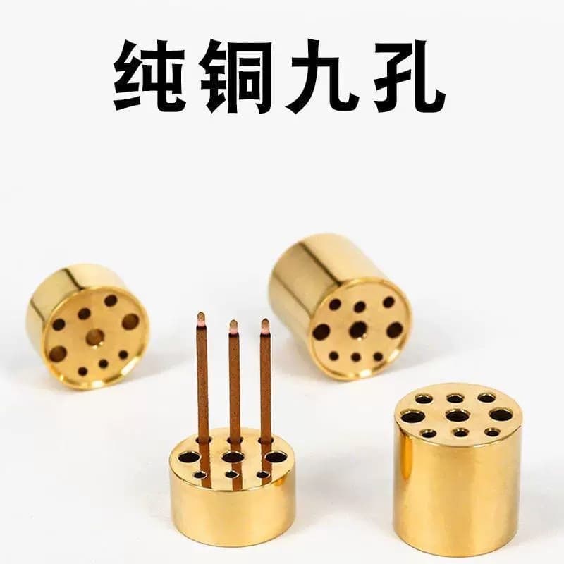 Brass Multi-Hole Incense Stick Holder, Three-Hole Nine-Hole Brass Incense Burner, Incense Tray, Incense Stand, Incense Tool, Three Incense Sticks, Buddha Worship Incense Base, Incense Clip