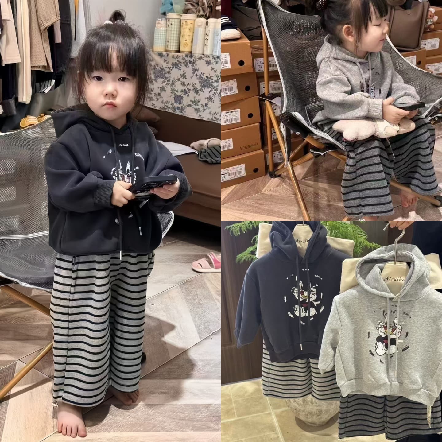 Children's Autumn Set 2025 New Girls' Spring/Autumn Pants Sport Top Cartoon Boys' Stylish Hoodie and Sweatpants