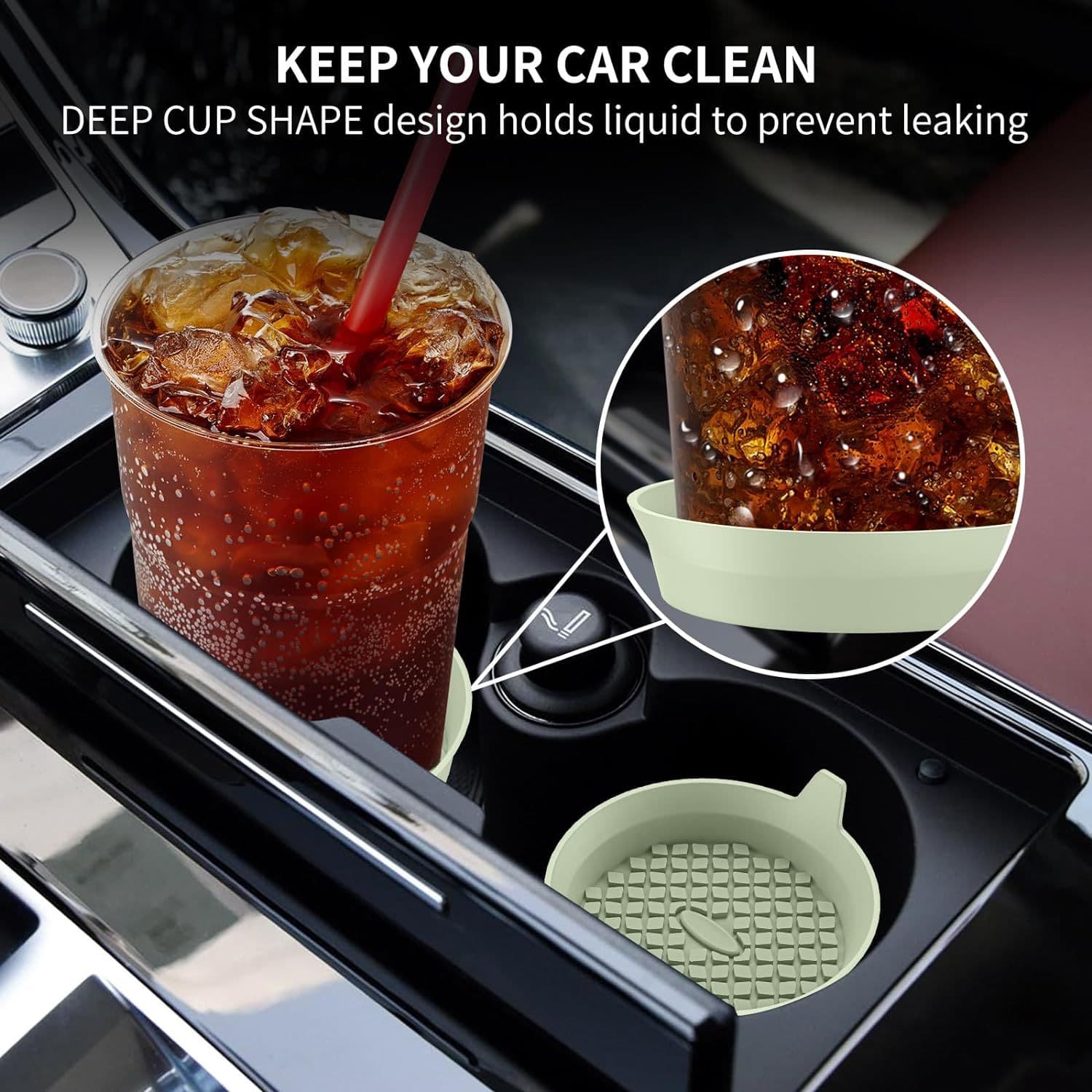 Cross-border Car Silicone Coaster Auto Cup Mat Round Non-slip Pad In-car Storage Anti-stain Cup Holder Mat