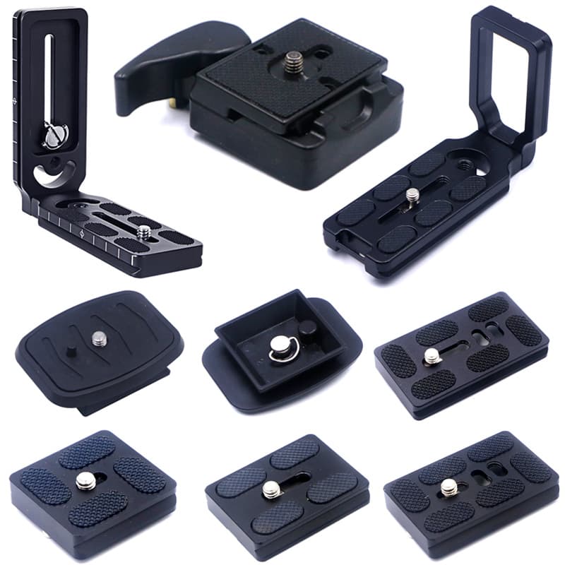 Phone Live Streaming Bracket Quick Release Plate DSLR Camera Hydraulic Pan-Tilt Head L-Type Vertical Shooting Plate Mirrorless Stabilizer Quick Release Mount
