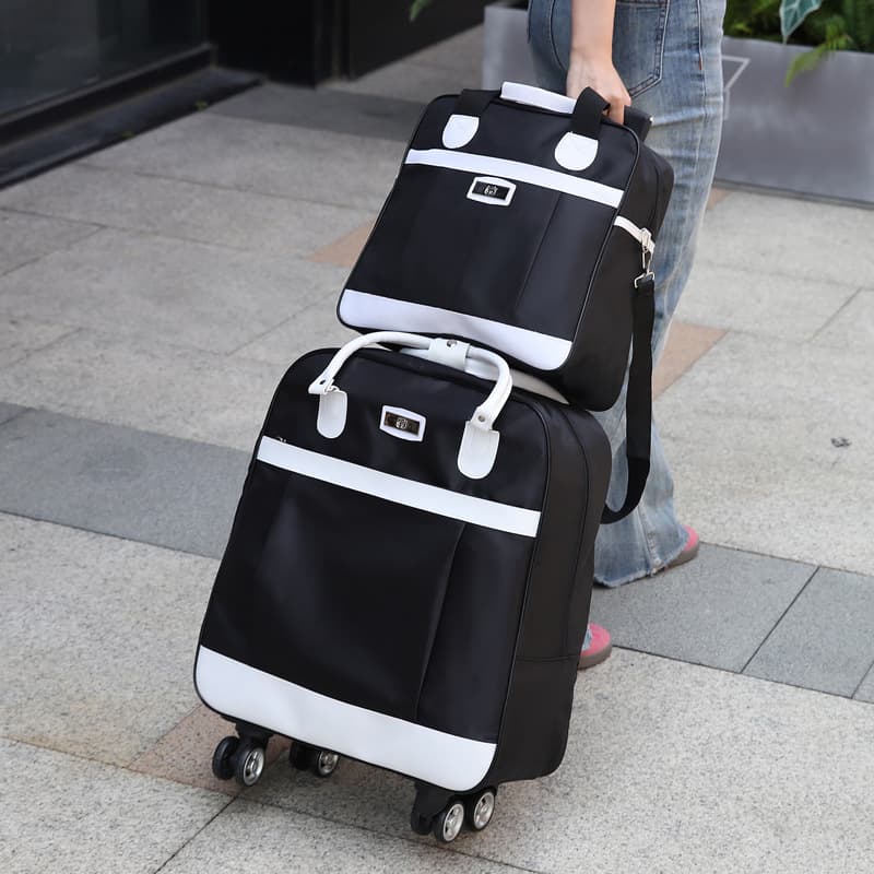 Large Capacity Trolley Bag with Universal Wheels, Mother-Child Travel Bag, Lightweight Business Trip Multifunctional Carry-on Bag, Oxford Fabric