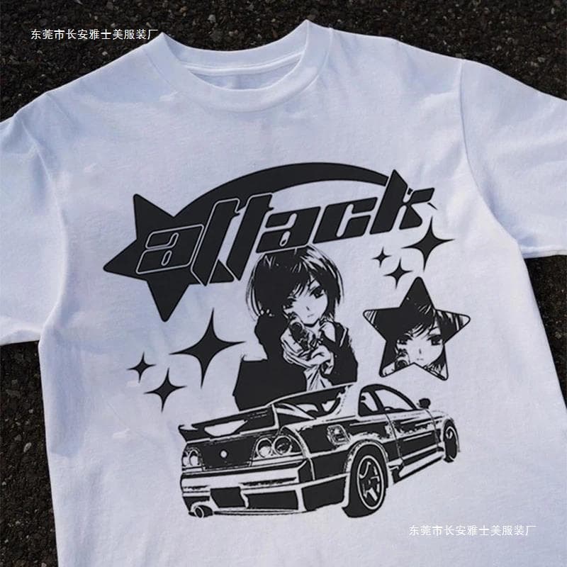 Women Y2k T-shirt Short Sleeve Korean Fashion Harajuku Stree
