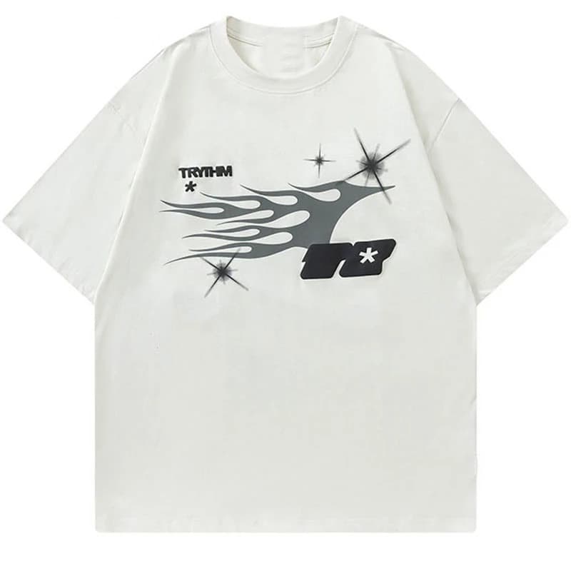 Specially Designed for Cross-Border [Cross-Border European Code] Hip Hop Oversized T-Shirt Men Harajuku L