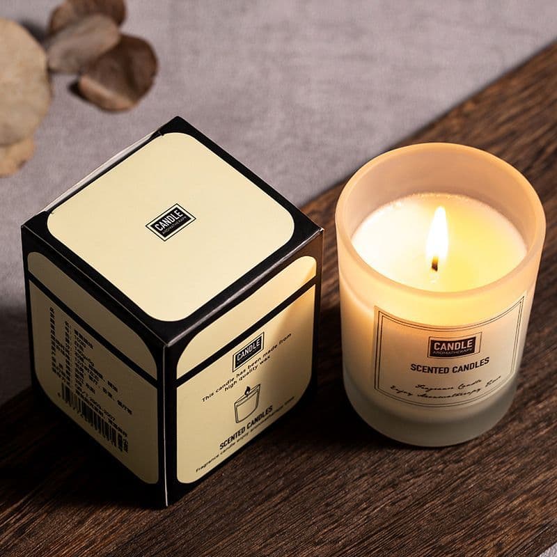 Cross-Border Hot Selling Frosted Cup Smokeless Handmade Soy Wax Scented Candle Souvenir Home Bedroom Long-Lasting Fragrance Gift