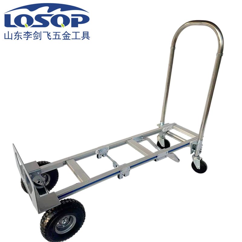 Manufacturer supplies aluminum alloy folding handcarts, trolleys, transport carts, luggage carts, and cargo trucks; all-aluminum handcarts.