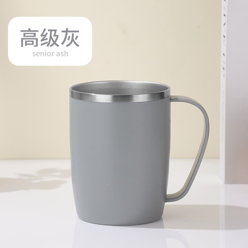 New Arrival Inner Steel Outer Plastic Coffee Cup with Handle, Household 304 Stainless Steel Inner Liner Mouthwash Cup Toothbrush Cup