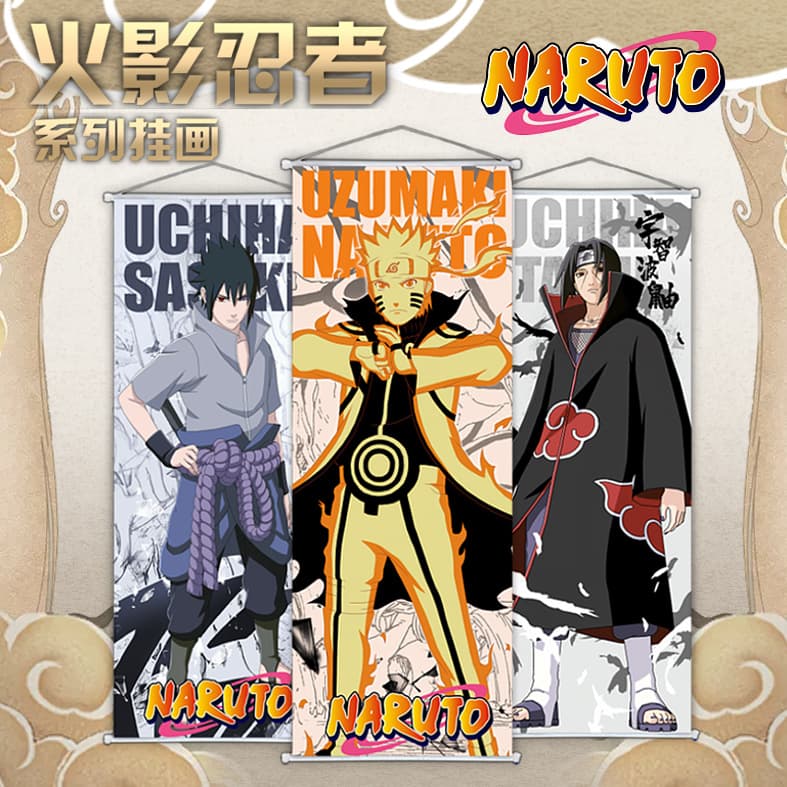 HY Anime Character Wall Hanging Painting, Peach Skin Velvet Scroll Cloth Painting, Two-Dimensional Student Gift Wall Decoration