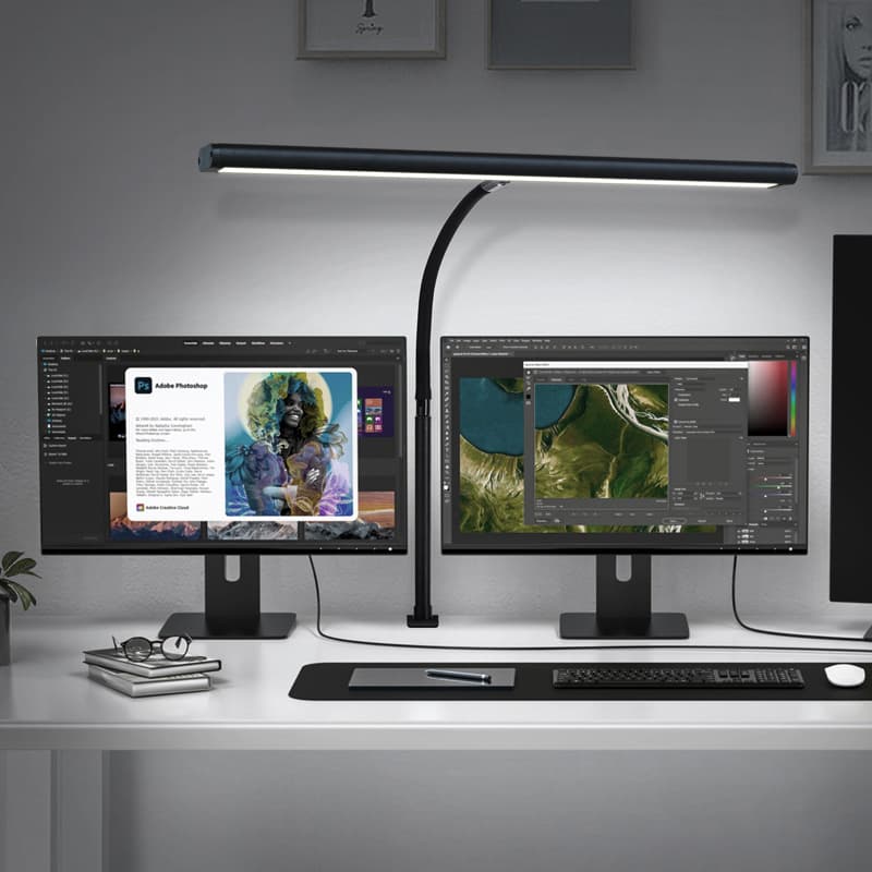 Full Spectrum Eye-Caring Study Desk Lamp for Computer Screen Office Lighting & Workspace Illumination