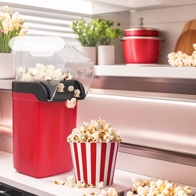 New Home Electric Popcorn Maker, Air-Popped Mini Corn Popper, Electric Heating Popcorn Machine