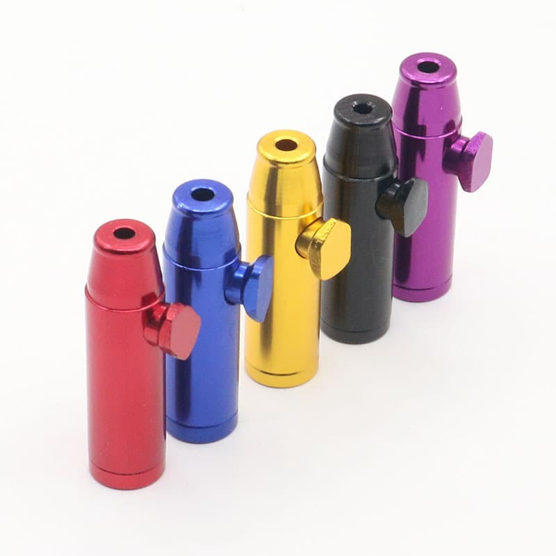 53mm flat head bullet shape portable aluminum alloy sealer washable mini snuff bottle pipe