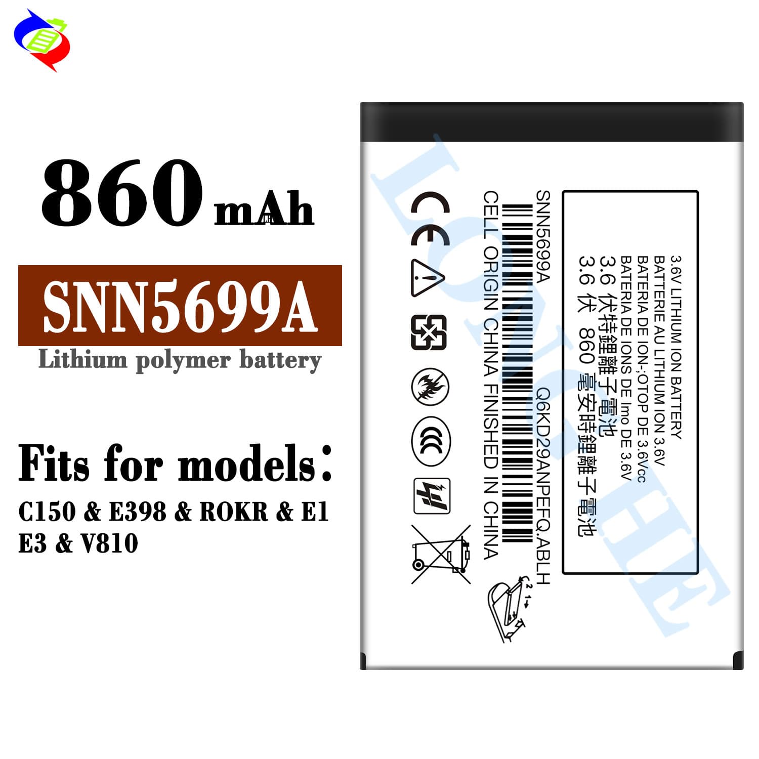Compatible with Motorola SNN5699A Phone Battery C150/E398/ROKR/E1E3/V810 Factory Wholesale